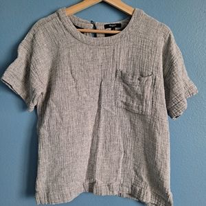 Madewell linen/cotton blend box fit t-shirt (S)